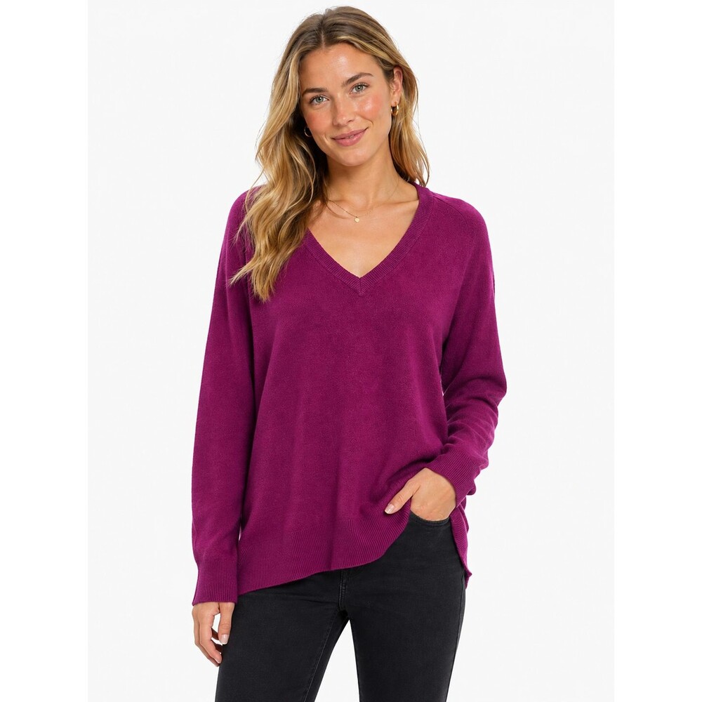 Equipment 100% Cashmere V-Neck Sweater Size Medium Deep Magenta Berry Purple